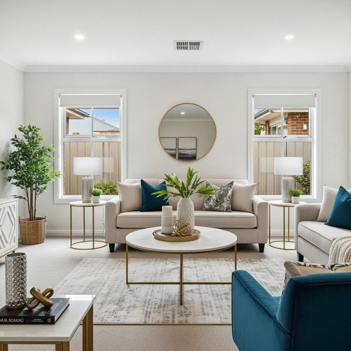 “Interior refresh and stylish living room makeover for improved property appeal”

“Modern staged living room design for property marketing”